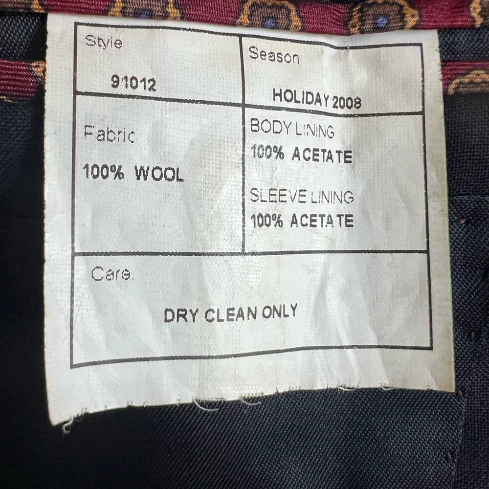 J Crew Italian Wool Blazer 42L Navy Blue 3 Button Classic Tailored Old Money